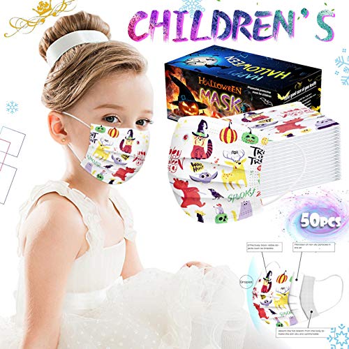 AxiBa Bandanas faciais descartáveis para crianças, bandanas faciais descartáveis de 3 camadas não te