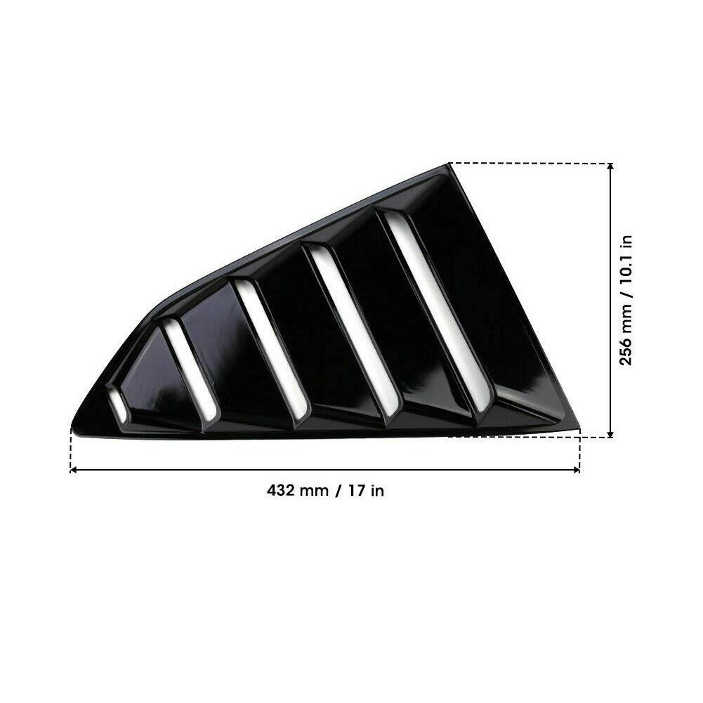 Window Louvers Car Rear Side Window Louvers, ABS Self-adhesive Glossy Black Window Louvers for Camaro
