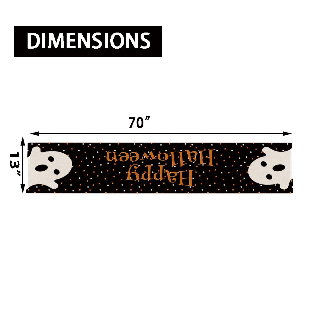 Halloween Tischläufer 'Ghost Boo' – 33 X 178 Cm, Polyester, Waschbar Für Partydeko