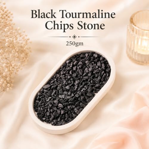 Image of Healing Crystal Chips for Vastu Natural Black Tourmaline Chips Stone 250 Gm Black Tourmaline Crystal Stone Chips Dust Raw Rough Stone For Reiki Healing Meditation