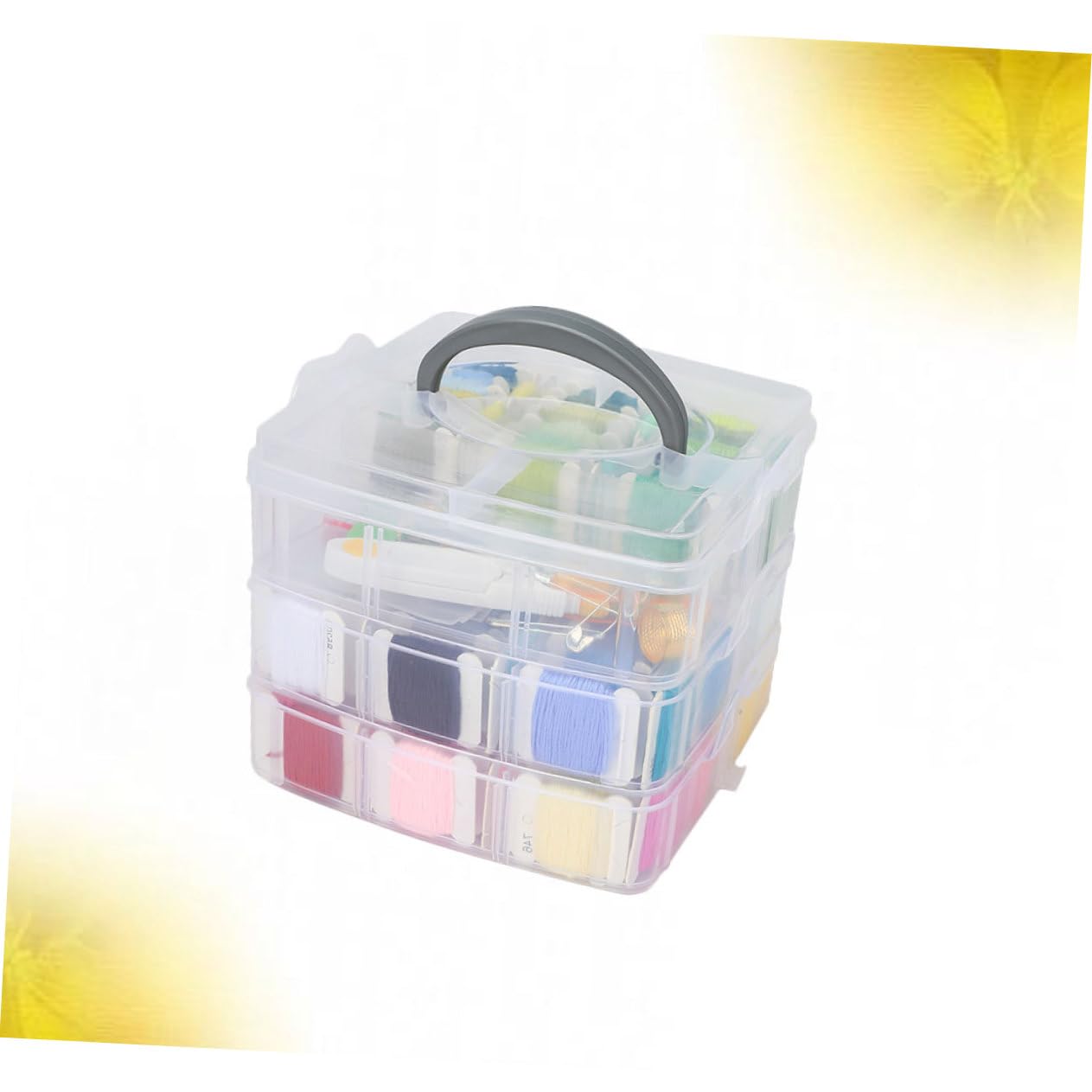 LOLIPPYY 1juego Herramientas De Bordado Con Hilos Coloridos y Accesorios Caja De Almacenamiento Para Diy Costura Casa Mujeres y Niñas