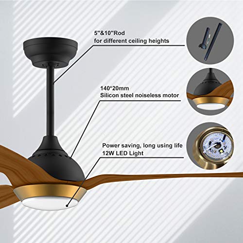 Sofucor Deckenventilator Mit LED-Beleuchtung Und Fe Produktbild-Vorschau 3