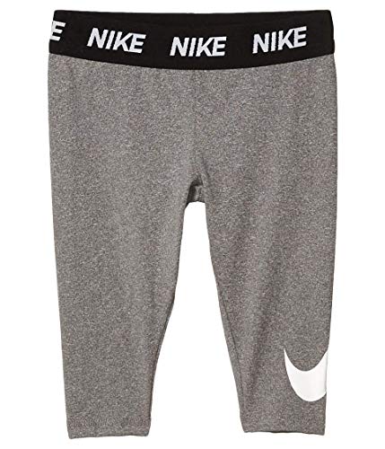 Nike Kids Girl's Dri-FIT Sport Essentials Swoosh Capris (Little Kids) Carbon Heather 6 Little Kids