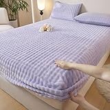 JIANINGHOME Sábana bajera ajustable de forro polar de 200 x 220 pulgadas, súper suave, esponjosa, acogedora y cálida, fácil de cuidar