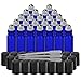 Belle Vous Botella Roll On de Vidrio Azul Cobalto con Cuentagotas (Pack de 27) 10 ml Frascos de Vidrio Bola de Acero Inoxidable - Para Aceites Esenciales, Aromaterapia - Frasco Perfume Recargable
