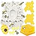 FUNSHOWCASE Honeybee Silicone Mold Beehive Honey Bee Honeycomb Drip Edging Frame 12 Cavity for Resin Casting Epoxy Coaster Polymer Clay Jewelry Making Craft Fondant Cake Decor Candy Melt Sugarcraft