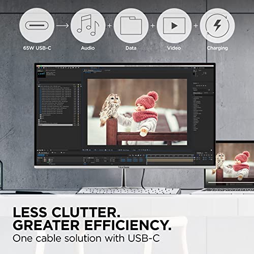 Image of ViewSonic VX2776-4K-MHDU 27 Inch 4K Monitor, IPS with 65W USB-C and HDR10 for Ultimate Home and Office Entertainment, Ultra-Thin Bezels, DisplayPort for Daisy Chain, and HDMI Inputs