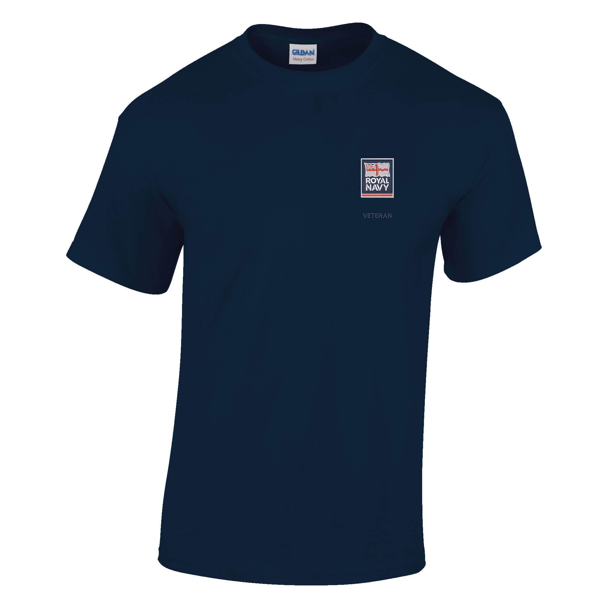 The Military Store Men's Navy Royal Veteran Embroidered T-Shirt, 3X Large
