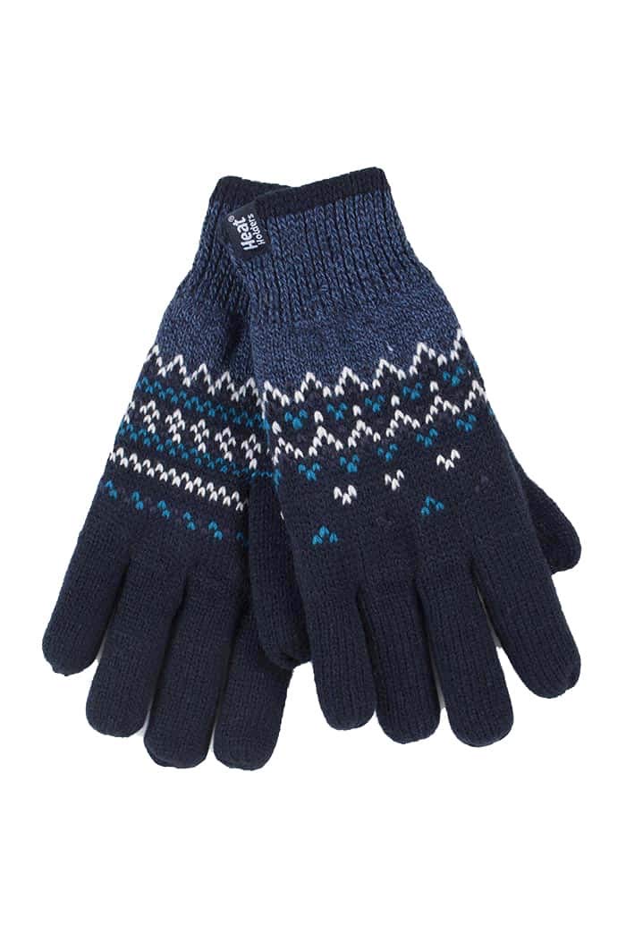 Ladies Cute Striped Fairisle Warm Knitted Fleece Lined Winter Thermal Gloves