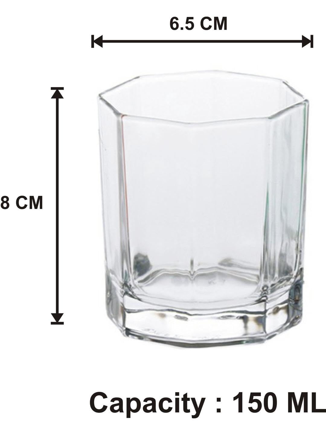 AFAST Party Perfect Glasses for Water, Juice, Cocktails, Smoothies and Other Drinking Beverages, Glass, Clear, Pack of 10, 6.5 X 6.5 X 8 CM 2