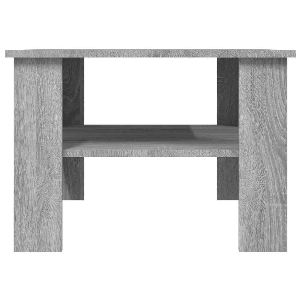 Mesa de centro Sonoma gris 60 x 60 cm de material de madera con estante abierto, diseño moderno, resistente y fácil de limpiar, para salón, sofá o rincón y espacios pequeños