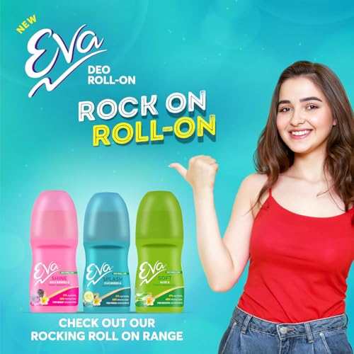 Image of Eva Shine Roll On Deo | No Alcohol No Aluminium| Chemical Free| For Bright Underarms (Wild berries & Tahiti Monoi Oil) | For Women (50ml. pack of 2)