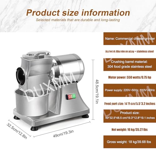 Rallador Eléctrico de Queso Comercial con Cubeta Inoxidable miniatura 7
