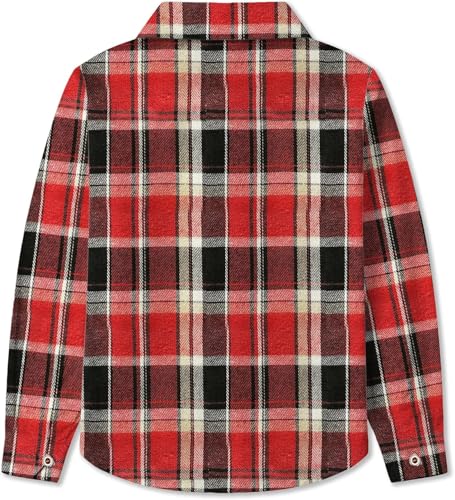 Image of SELINK Girls Long Sleeve Flannel Buffalo Plaid Button Down Shirt