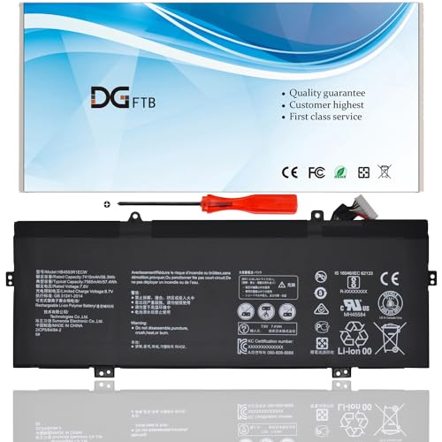 DGFTB HB4593R1ECW Laptop Battery for Huawei Matebook X Pro i7 Mach-W29 2019 MACH-W19B MACH-W29C KPL-W00 KLV-W19 VLT-W60/50 MagicBook i5 8250U i7 8550U R5 2500U (7.6V 56.3Wh/7410mAh)