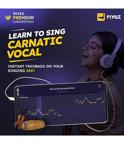 Image of Riyaz App - Learn to Sing Carnatic Vocal | 12 Months Premium Subscription | Suitable for Varise / Geetham / Varnam Learners | Tanpura | 35 Lakhs Learners | (Activation Link by Email in 2 Hours)