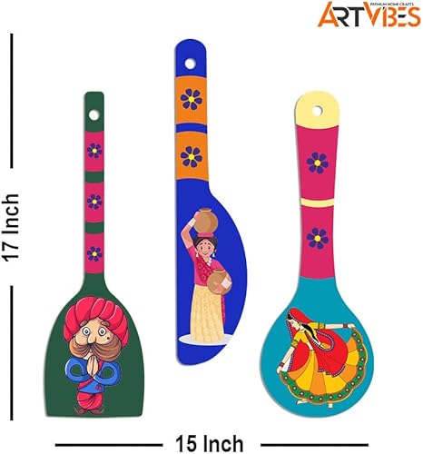 Miniatura 6 de Artvibes Rural Art Cucharas de madera para colgar en la pared para el hogar Oficina Sala de estar Regalo Artículos de decoración moderna