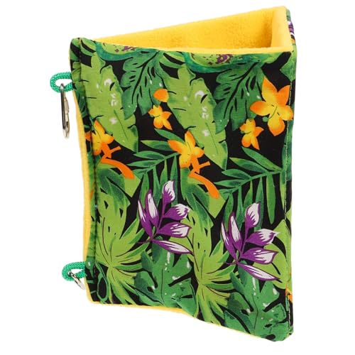 UPKOCH Nido de pájaros y Jaula de pájaros Loro nidos hábitat Interior patrón Cama Colgante de Mascotas Perca para Dormir de pájaros Nido de cría de pájaros Cama de cacatúa Lienzo Verde