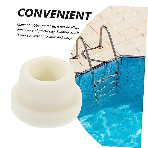 Tapas para escalera de piscina, 4 unidades, goma blanca miniatura 5