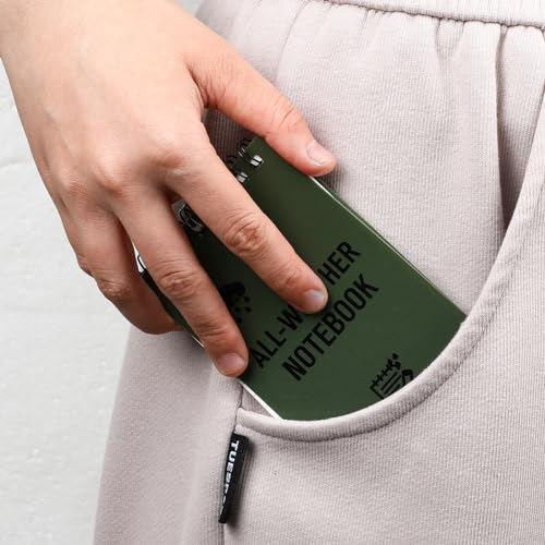 AHQiZFX 4 Stück Wasserdichte Notizblock,3 X 5 Zoll Pocket Notizbuch,Spirale Notizblock,Mini-Spiral-Notizbücher,Taschennotizblock,Allwetter-Notizblöcke mit Raster,für Aktivitäten im Freien Aufnahmen