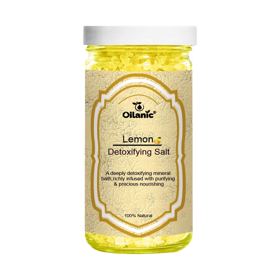 Oilanic Lemon Detox Bath Salt for Skin Glow and Relaxation (Pack of 1, Each 200 grams)|Natural Exfoliating Body Soak Hydrating & Refreshing Spa Salt for Soft & Smooth Skin Deep Cleansing Bath Salt-image-21