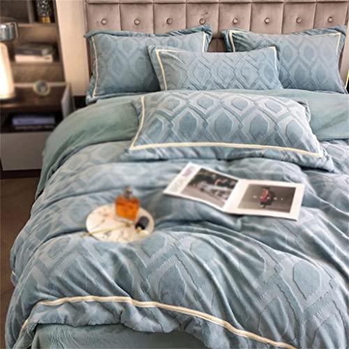 Parure de lit velours housse de couette Queen Size drap de lit doux et confortable