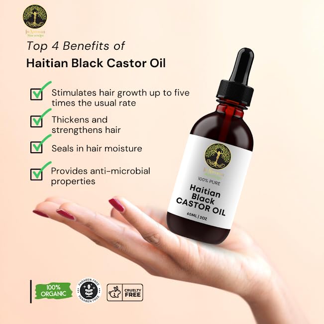 Miniatura 2 de Aceite de ricino negro haitiano 100% puro (2 oz)