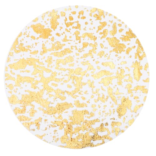 WJIAAA Manteles individuales desechables dorados, 12 unidades, redondos, 33 cm, metalizados de malla, decoración de mesa para bodas, cumpleaños, fiestas (dorados)
