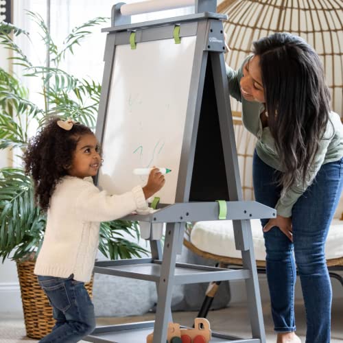 3-In-1 Art Easel By Little Partners 2-Sided A-Frame Art Easel With Chalk Board, Dry Erase, Storage, Paper Feed And Accessories For Toddlers (Earl Grey) #TOP4