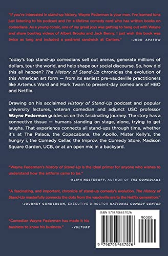 Independently Published Federman, Wayne The History Of Stand-Up: From Mark Twain To Dave Chappelle thumb #1