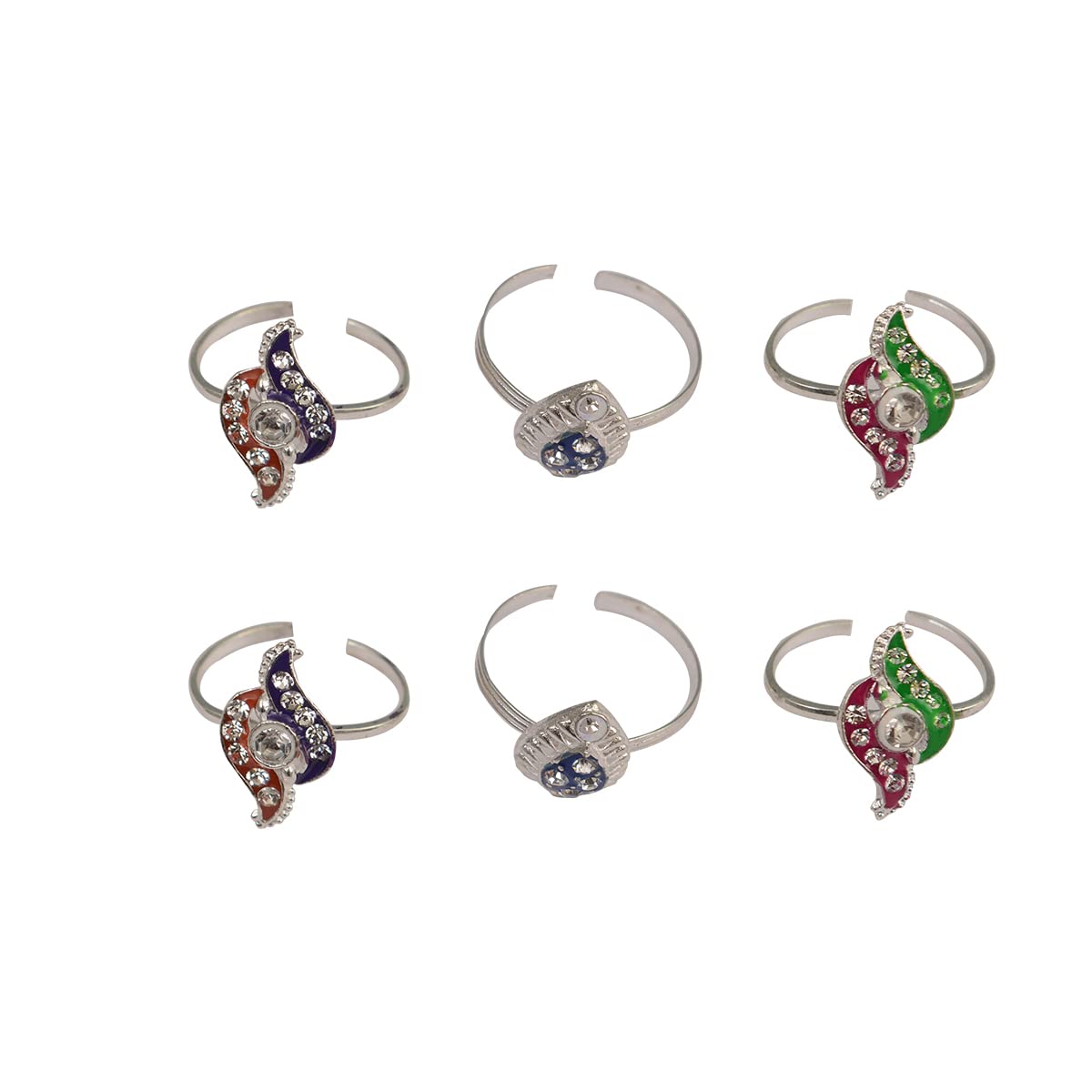 Set of 3 Pairs Silver Toe Rings