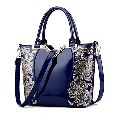 Sac à bandoulière en cuir noir avec broderies d'exception haute qualité