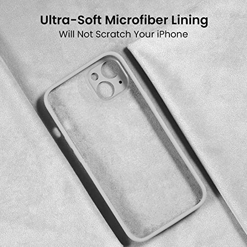 Image of FireNova Designed for iPhone 13 Case, Silicone Upgraded [Camera Protection] Phone Case, Soft Anti-Scratch Microfiber Lining Inside, 6.1 inch, White