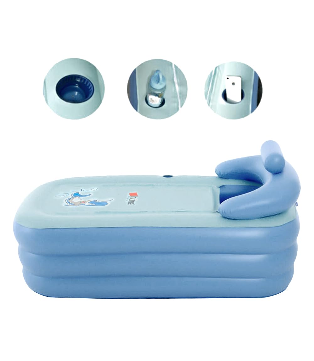 Bañera Inflable Plegable para Adultos, bañera de SPA de PVC, Piscina Hinchable Rectangular con cojín Cervical, portátil, cálida, para Camping, Viajes, SPA (PVC)