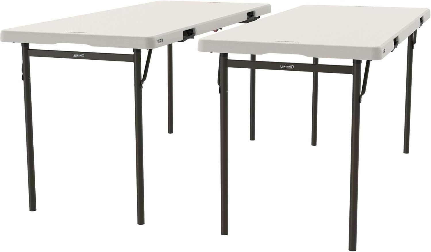 Lifetime 6-Foot Fold in Half Table, 2-Pack, Commercial, Almond
