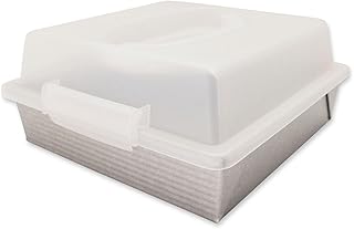 USA Pan 1130BWLD-ST Bakeware Nonstick Square Cake Pan with Lid, 9-Inch