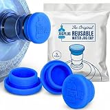 Jug Plug The Original 5 Gallon Water Jug Cap Reusable - No Spill Silicone 5 Gallon Water Jug Lid Fits 55mm Bottles with a 45mm Opening - Leak-Proof 5 Gal Water Jug Cap Replacement Cover - 3 Pack