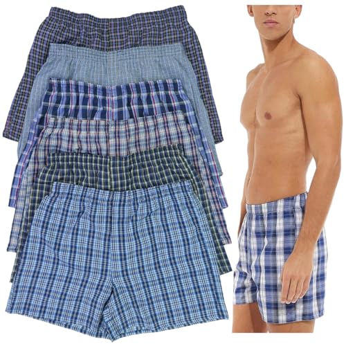 ToBeInStyle Men's Classic Multicolor Boxer Briefs in 3 or 6 Pack