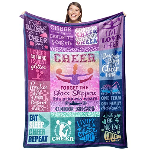 Gevuto Cheerleader Gifts Blanket 50'x40' - Cheer Gifts for Cheerleaders - Cheerleading Gifts Throw - Gifts for Cheerleaders - Cheerleading Gift Ideas -Cheer Coach Gift -Cheer Blankets for Girls Teens