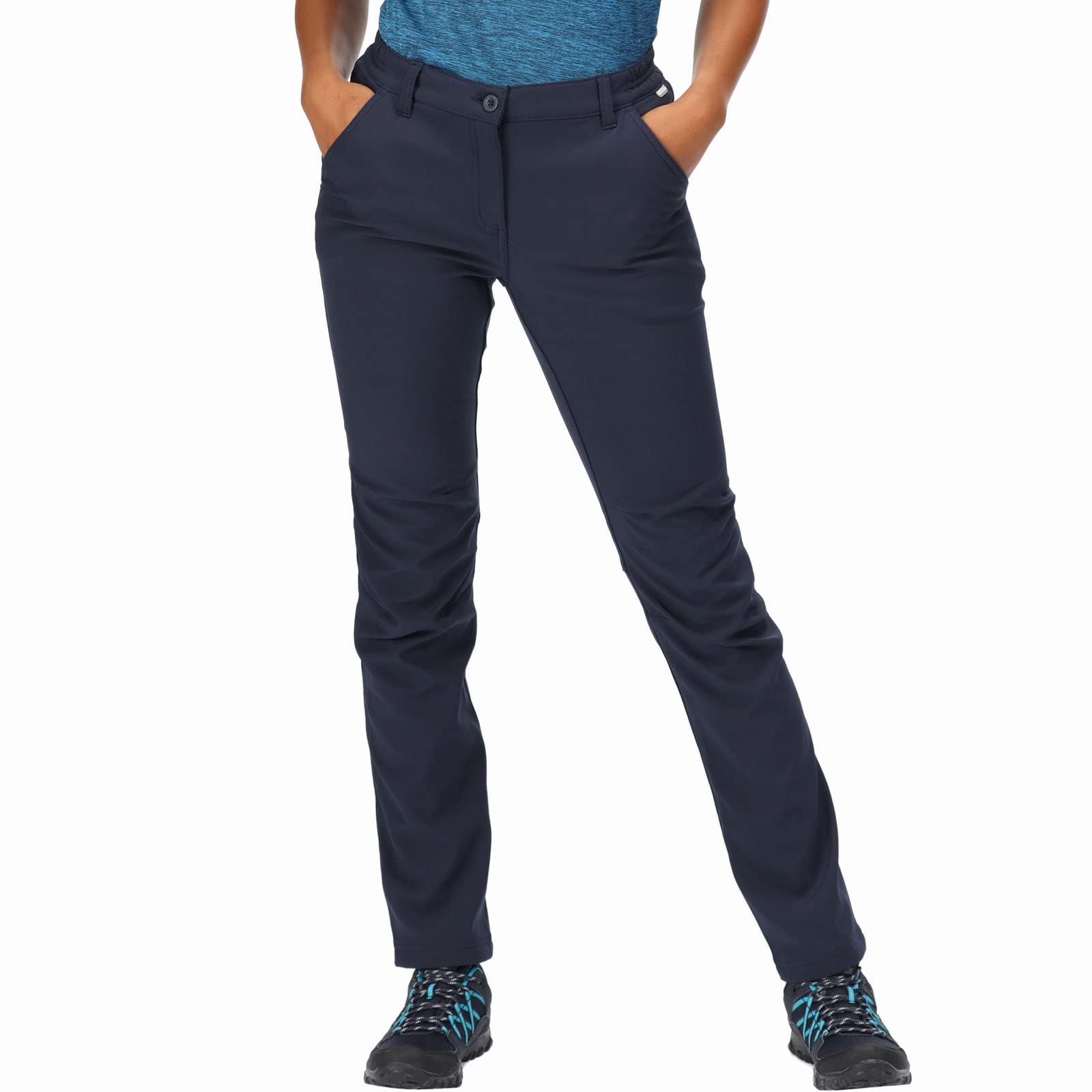 Regatta Women Fenton Water Repellent And Wind Resistant Softshell Regular Leg Trousers - Navy, Size 10