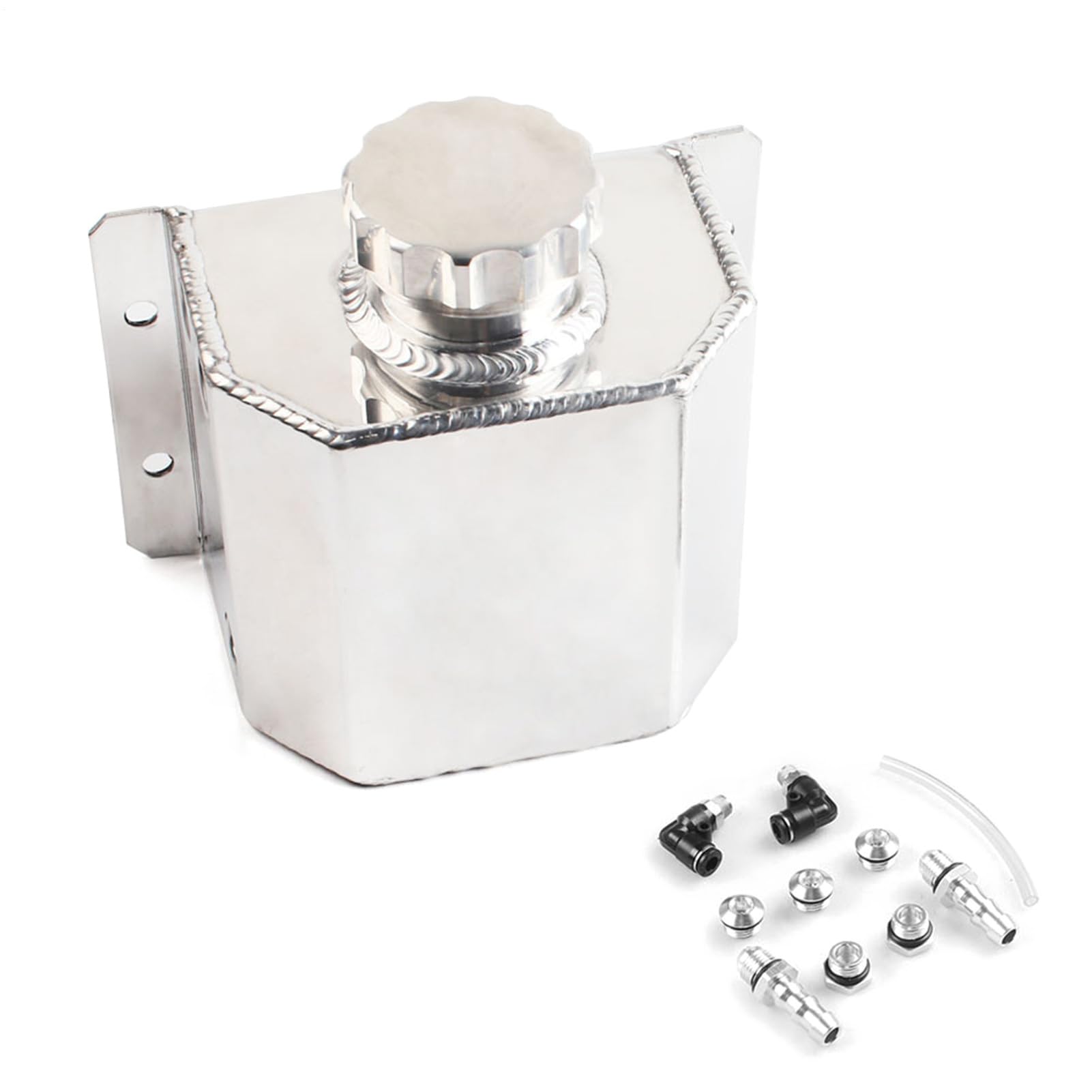 Réservoir de récupération de liquide de refroidissement – ​​Réservoir en aluminium 1 L 2 L, construction compacte et légère | Vase d'expansion longue durée résistant à la chaleur, pour voiture