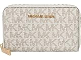 Michael Kors Estojo pequeno com zíper em volta da bolsa de cartão de baunilha/bolota tamanho único