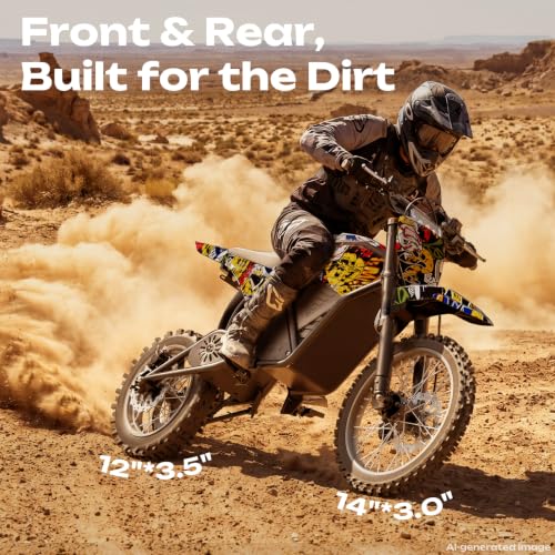 Image of Windone RM7 Pro Electric Dirt Bike for Teens & Adults, 45MPH, 1248WH | 4000W Electric Motorcycle, 14 inch /12 inch Off-Road Tire Ebike, Dual Hydraulic Brakes, Full Suspension, 3-Speed Modes
