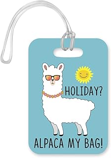 LT097 Holiday? Alpaca My Bag! Novelty Funny Unique Designer Gift Glossy Plastic Suitcase Luggage Tag