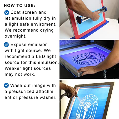 Ecotex® Ap Blue Screen Printing Emulsion (Gallon - 128Oz.) Pre - Sensitized Photo Emulsion For Silk Screens, Textiles, And Fabric - For Screen Printing Plastisol Ink, Screen Printing Supplies #TOP5