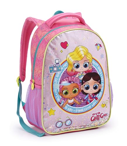 Mochila De Costas Infantil Menina Bolsa Escolar Feminina Rosa 16' Seanite Com Glitter Interativo E Alça Acolchoada Boneca Hey Glitt Girls Lol Meninas