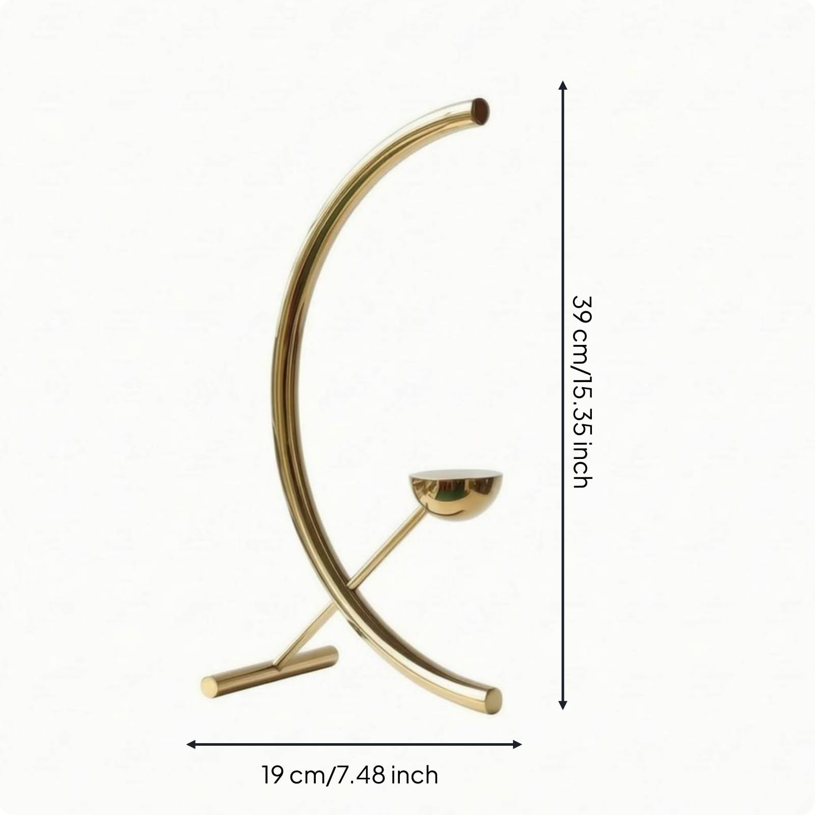 LOVIVER Kerzenständer Edelstahl Kerzenhalter Metall Minimalistische Skulptur Dekoration mit Gebogenem Rahmen Und Sicherem Stand für Tisch Regal Wohnambiente, Gold, 19 23 39cm
