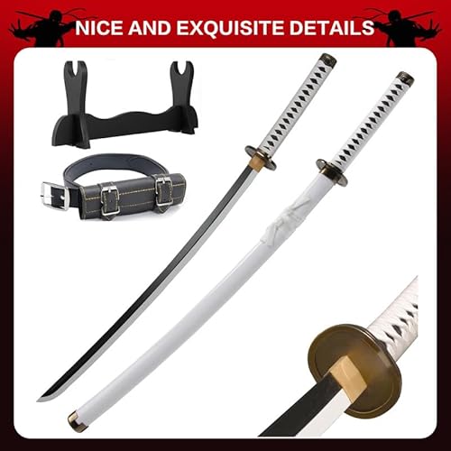 Udekit Japanese Anime Ninja Wooden Sword Kitetsu,Shusui,Wado Ichimonji,Tanjiro Katana-104cm,with Katana Belt and Katana Holder,for Cosplay Props Toys - Image 5