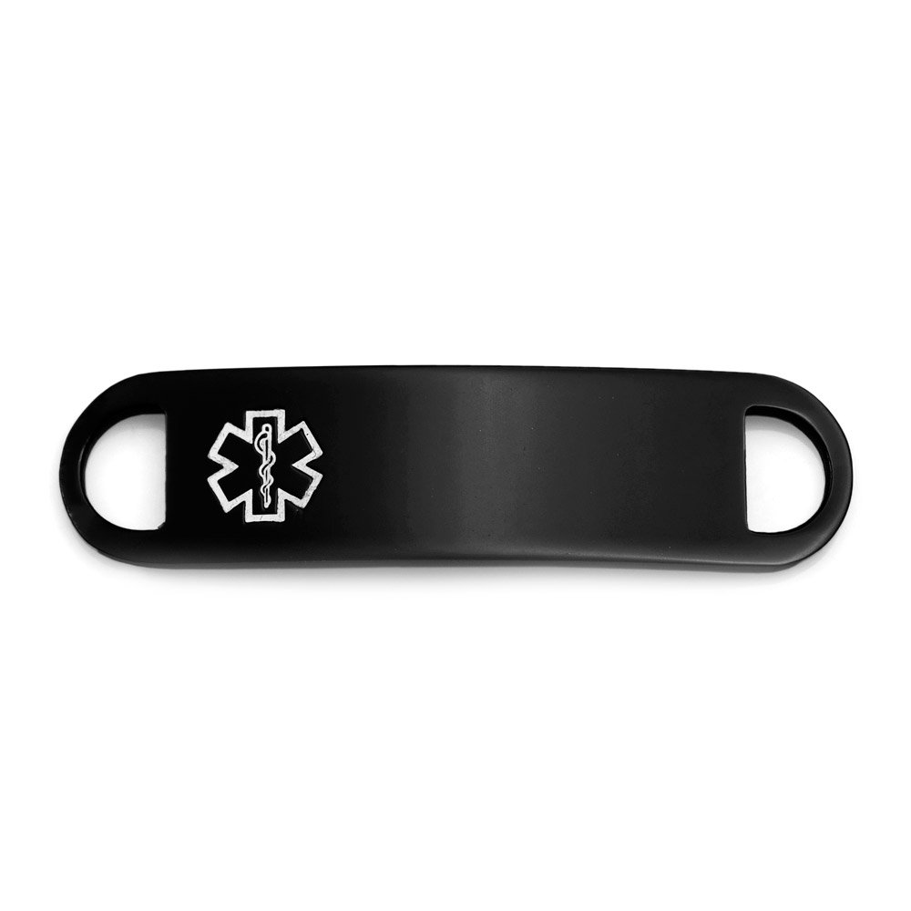 StickyJ Black Medical Tag for Medical Alert Bracelet