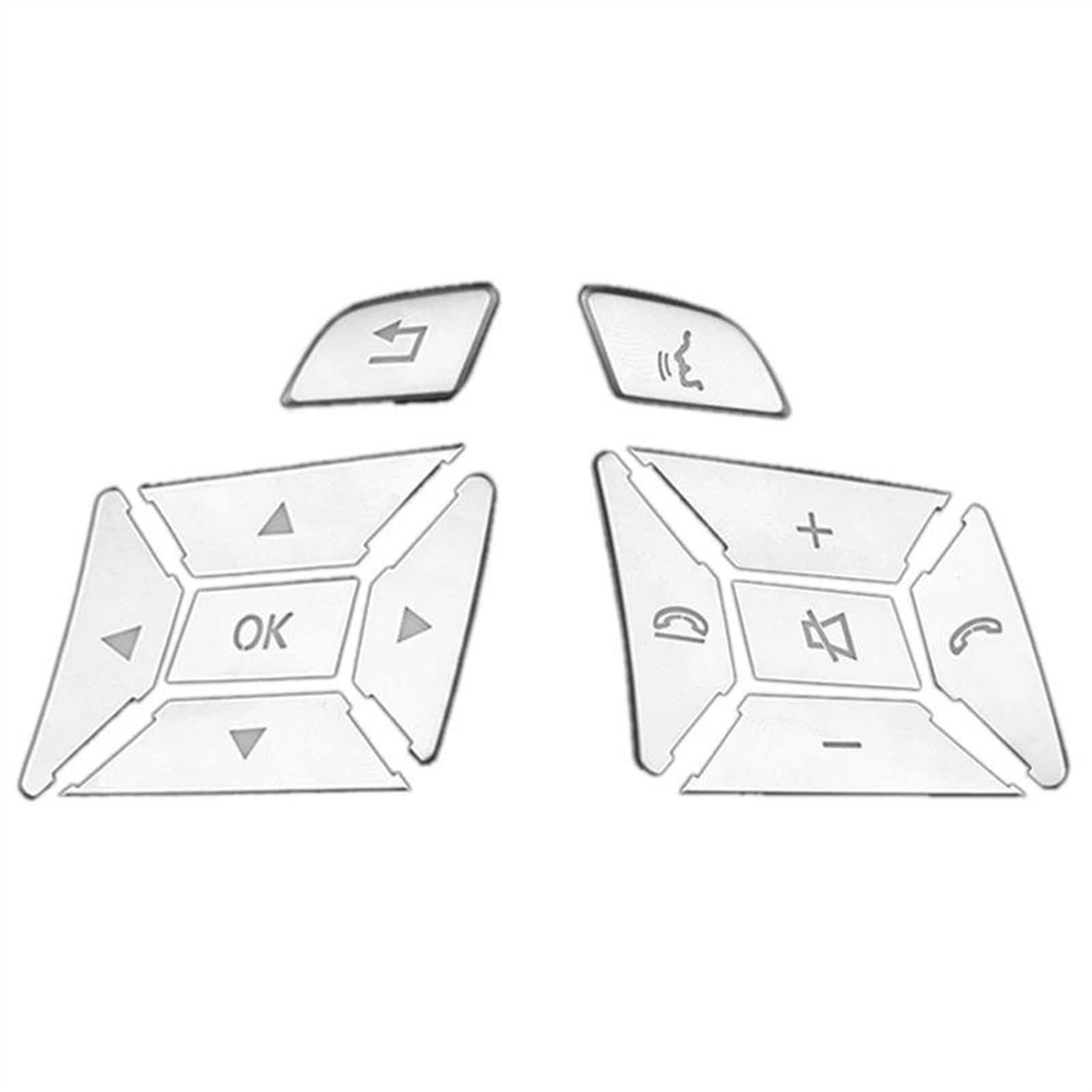 Car Switch Cover Compatible with Benz for A B C E Ml Gl Cla Gla Glk Sl SLK Class W176 W246 W212 W204 Steering Wheel Button Switch Cover Sticker